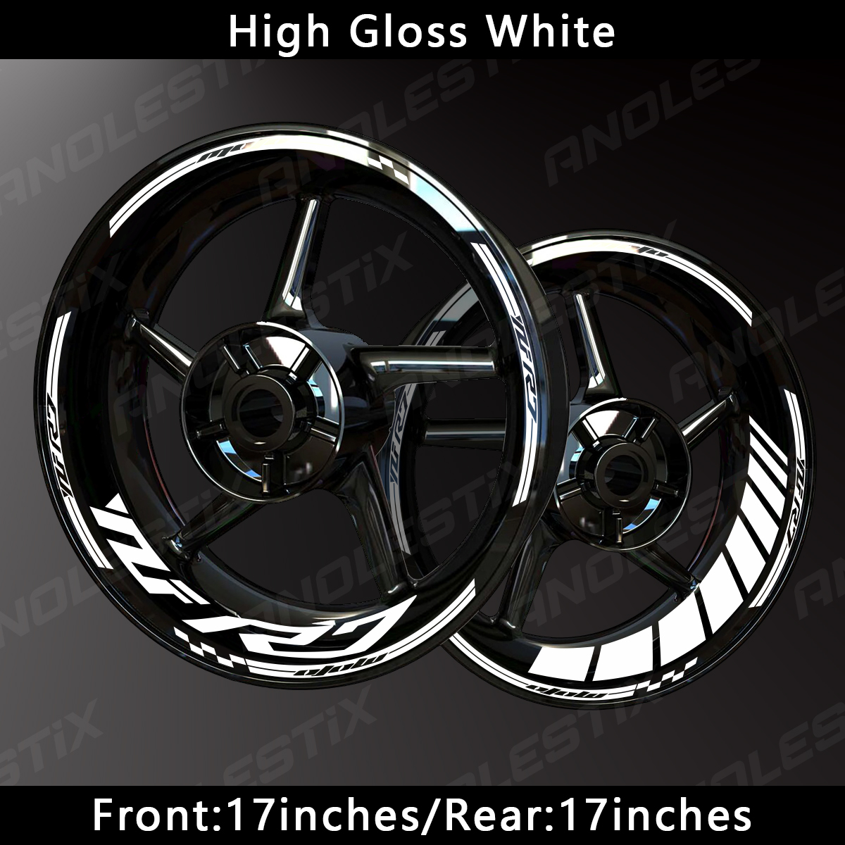 For YAMAHA YZF R7 AnoleStix Reflective Motorcycle Wheel Sticker Hub Decal Rim Moto Stripe Tape