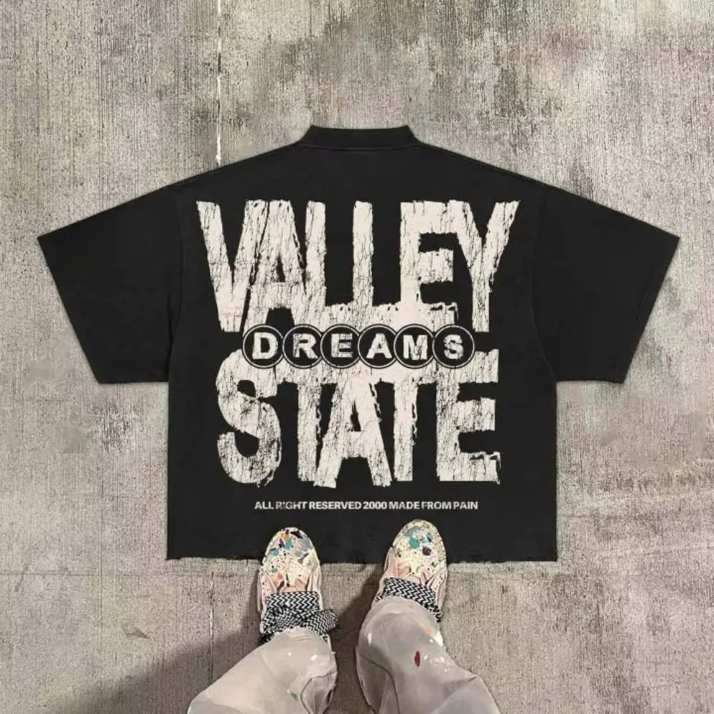 Vintage Warzone Valley Division Graphic Tee Cotton TShirt Cropped Tees Men and Women Same Style Casual Comfortable Tops 250918