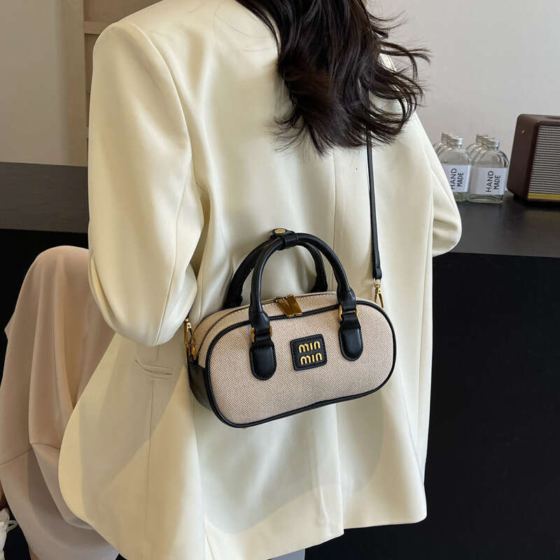 Vintage Texture Boston Tote Bag Designer Bag Color-Block Handheld Pillow Small Bag For Women 2025 New Versatile Fashion Single Shoulder Crossbody Bag