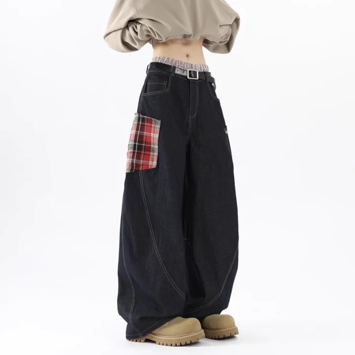Men's Jeans Autumn Korean Trendy Harajuku Streetwear Y2K Candy Chain 3D Printed Baggy Hip-hop Retro Punk Straight Wide-leg Pants