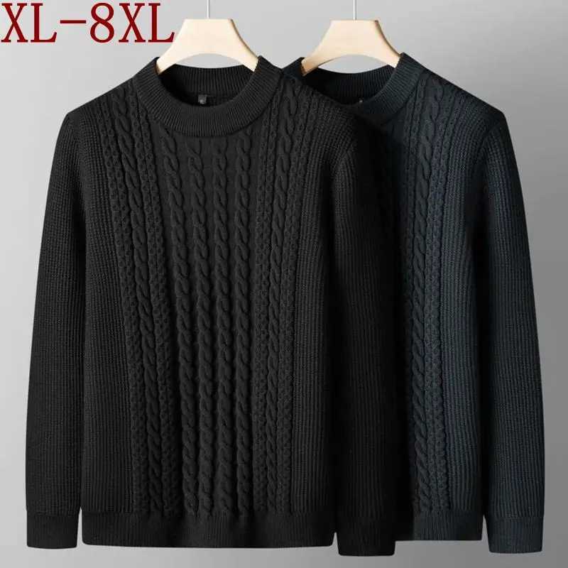 8XL 7XL 6XL 2023 New Deep Winter Top Quality Thick Warm Sweater Men Vintage Twist Mens Sweaters Half Turtleneck Knitted PulloverZ250918