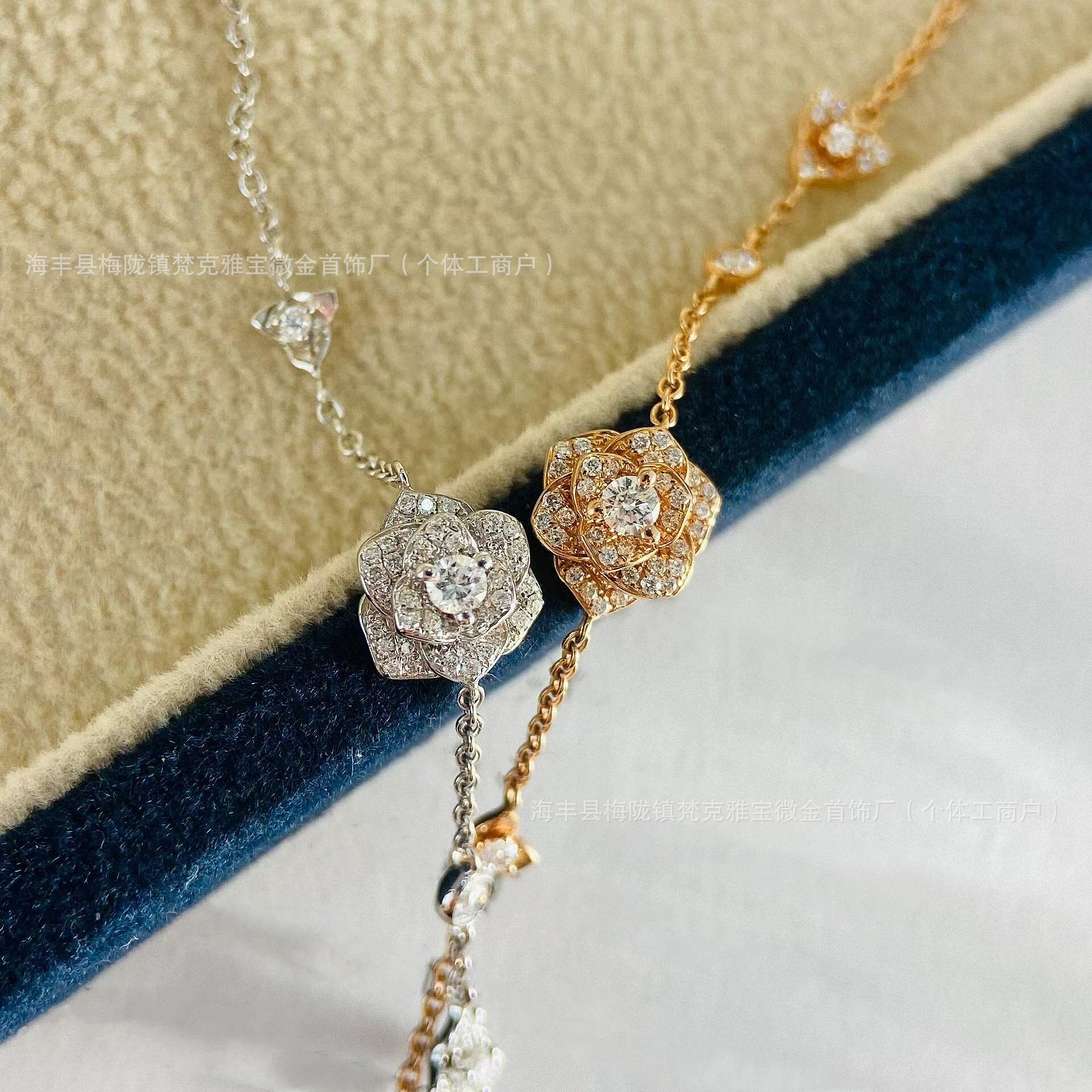 bracelets designer bracelet high version rose flower full dia bracelet female threedimensional camellia hand jewelry v gold small fragrance style cnc 
