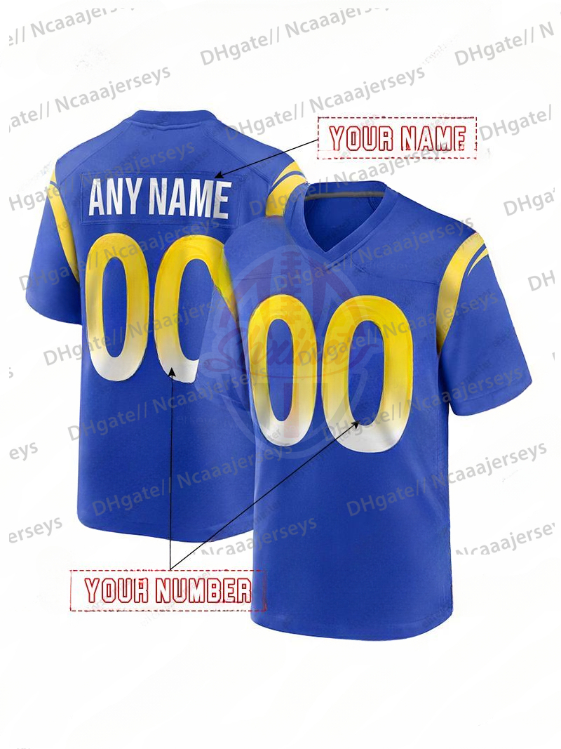 Custom 2025 Black Rivalries jerseys Matthew Stafford Kyren Williams Aaron Donald Puka Nacua avante Adams Rozeboom Jaylen McCollough Stetson Bennett IV