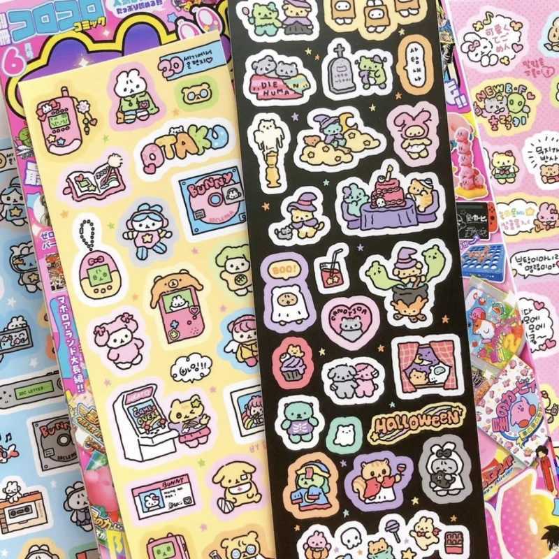 Korean Cartoon Cute Kawaii Graffiti Hand Drawn Rabbit Sticker Hand Account Photo Planner Diary Scrapbook DIY Decorative Stickers C250918