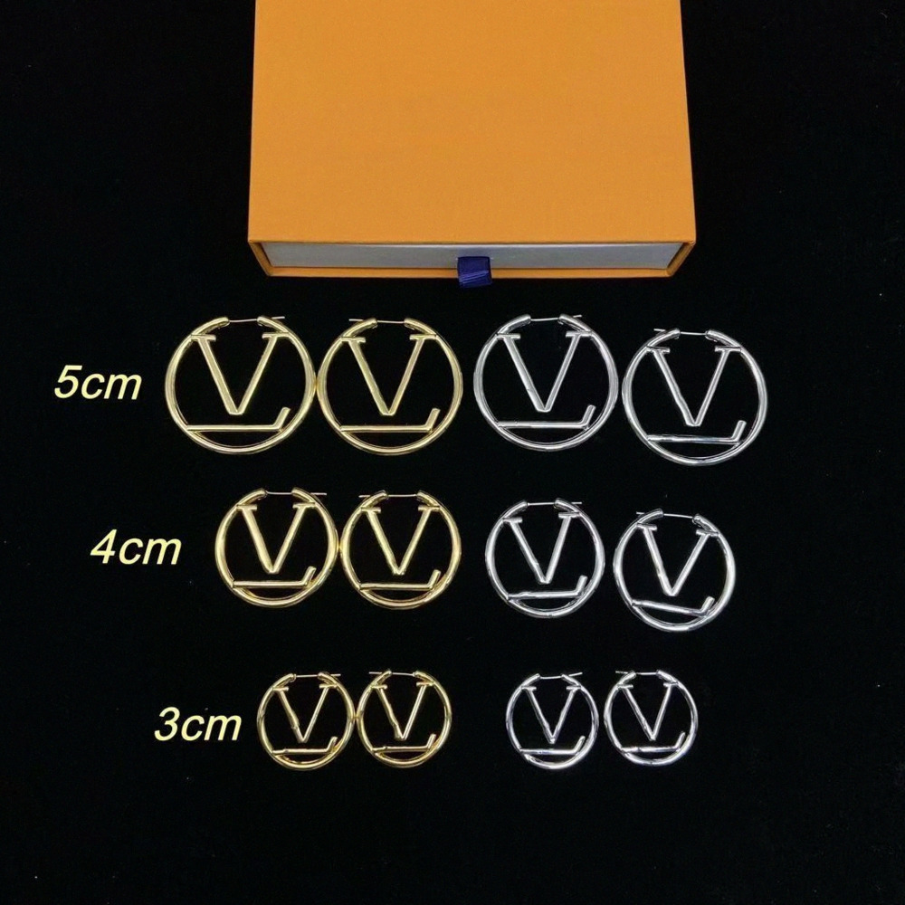 Stud Hoop US Stock Women Gold Earrings Designer Luxury Hoop Earrings Extravagant Studs 4cm Classic Simple Earring Steel Silver Letter Engagement Jewelry