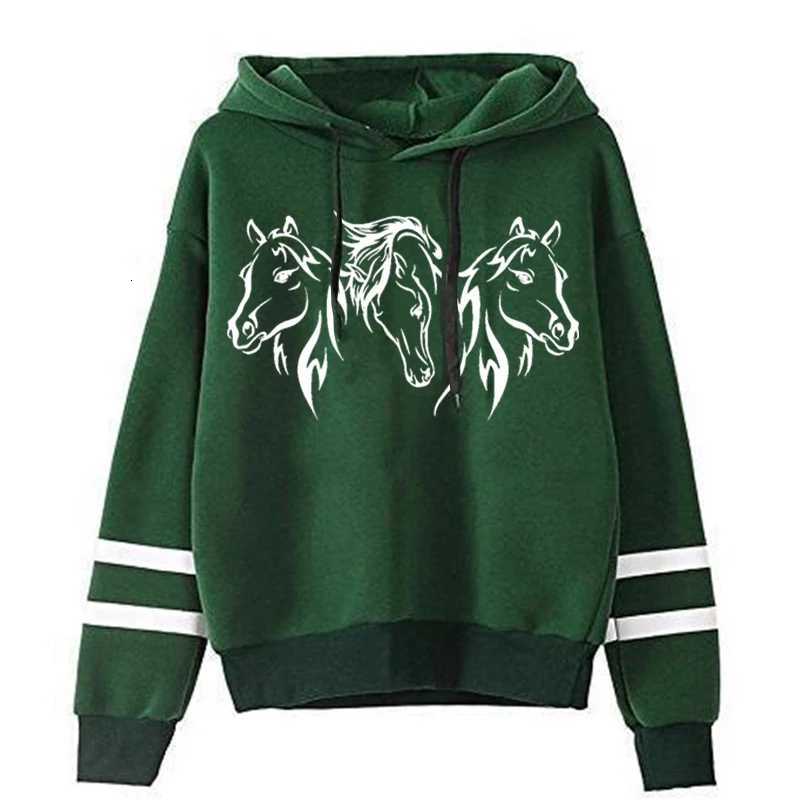Y2k Fashion Hoodies Graphic Three Cool Horse Female Long Sleeve Casual High Street Fashion Trend Harajuku Hoody Horse SweatshirtZ250918