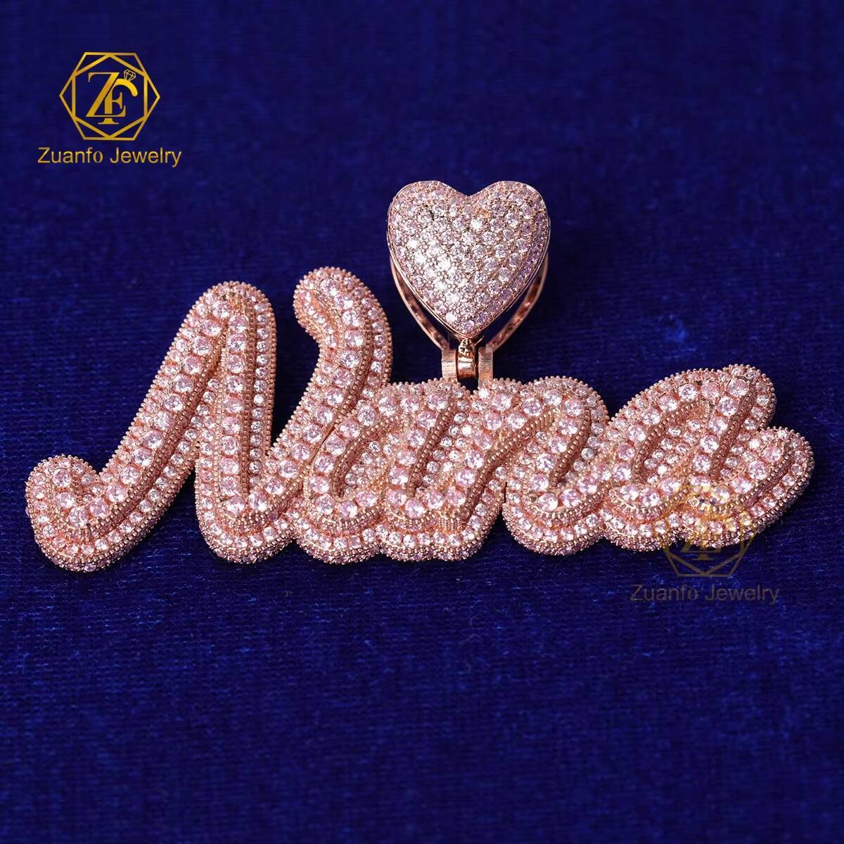 Custom Moissanite Pendant VVS Moissanite Diamond S92510k14k18k Gold Plated Letter Name Iced Out 2 Layers Moissanite Pendant