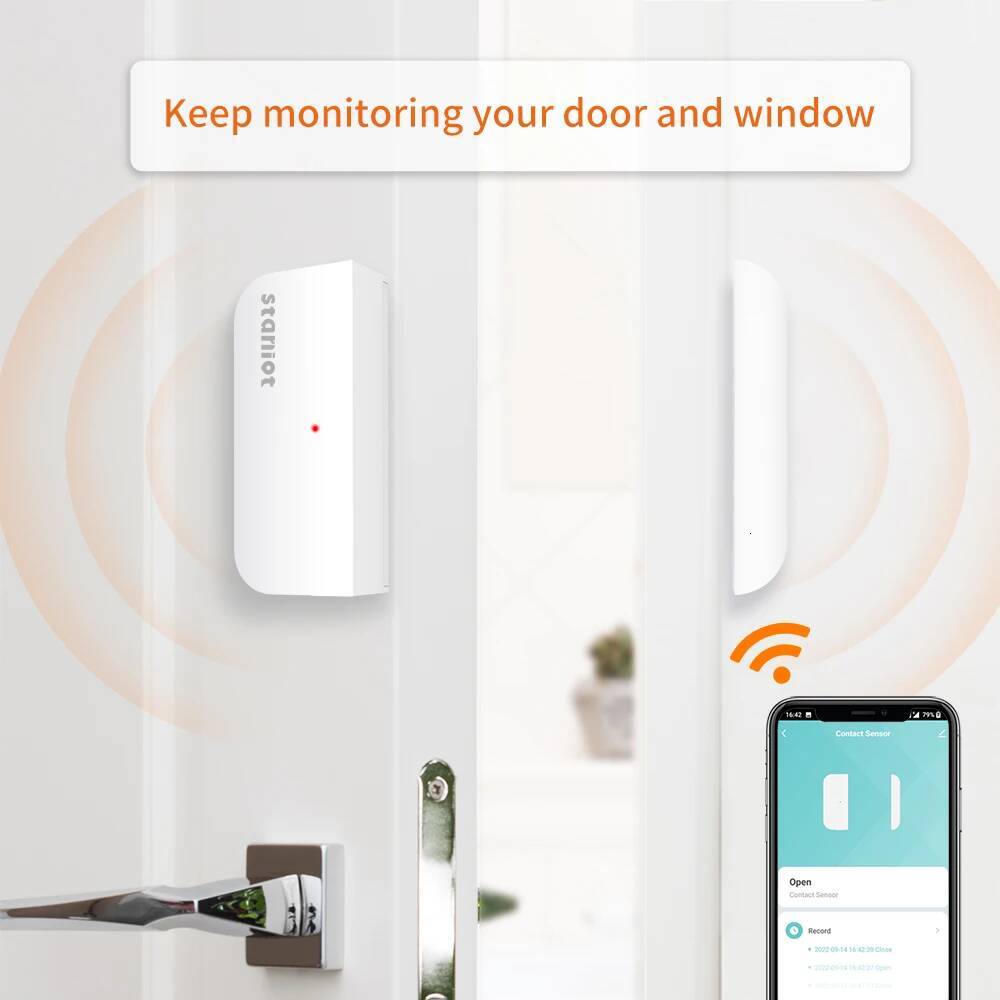 Staniot Tuya Wifi Window Sensor Door Open Closed Detector Compatible With Alexa Google Home Smart Life App Control