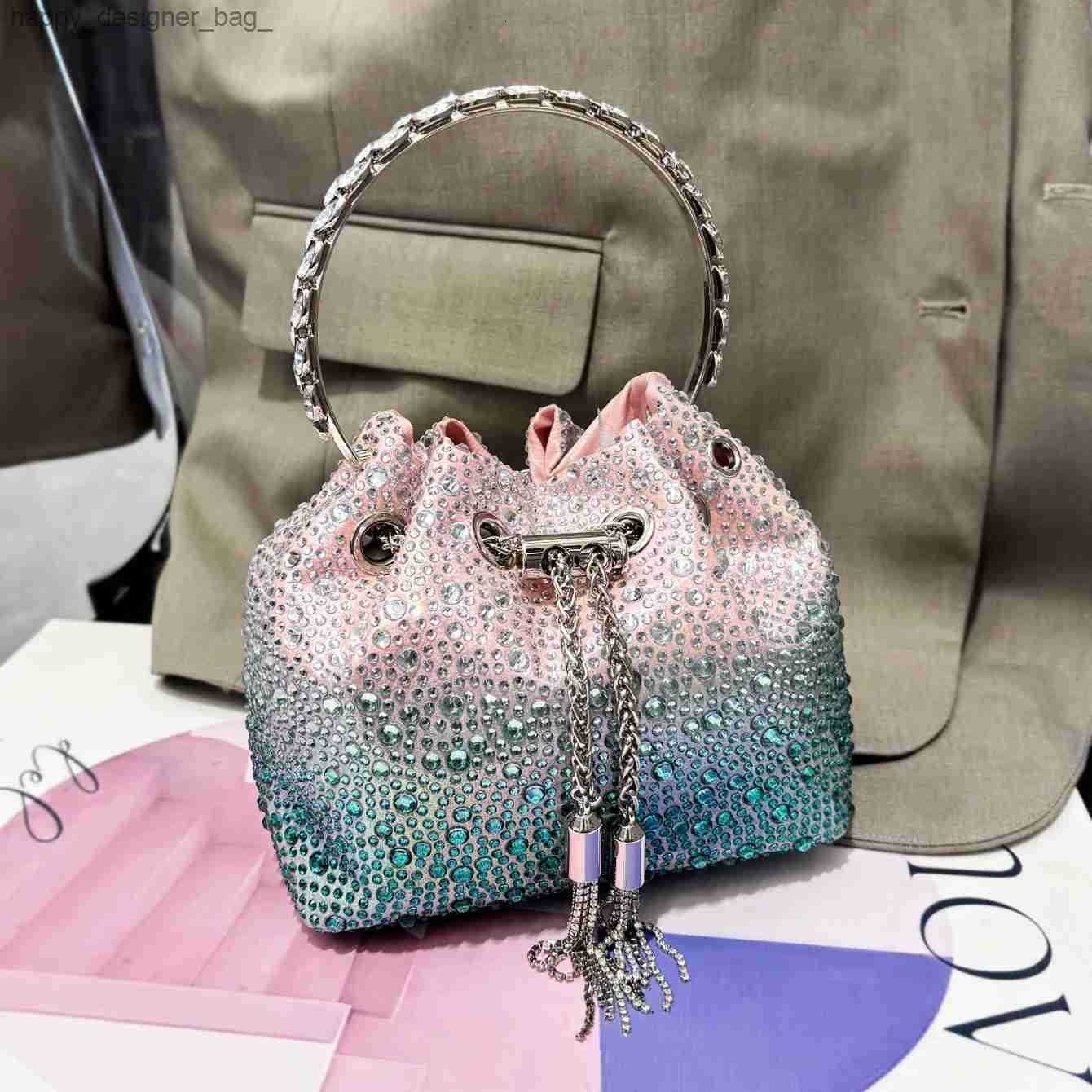 Handle Rhinestones Evening clutch Bag Purses and handbag luxury Designer shoulder bag Shiny Crystal Clutch purse bucket bag T250918