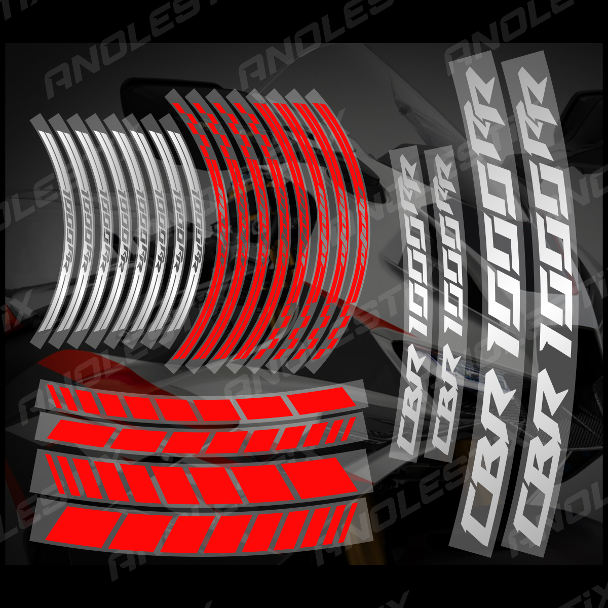 For Honda CBR 1000RR AnoleStix Reflective Motorcycle Wheel Sticker Hub Decal Rim Moto Stripe Tape Customized