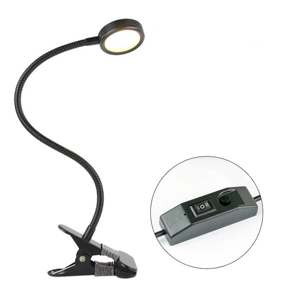 3 Color Led Reading Light 2 Brightness Levels Adjustable Clamp Lamp Book Light For Table Desk Kids Bedroom 15 Inch Gooseneck C250918