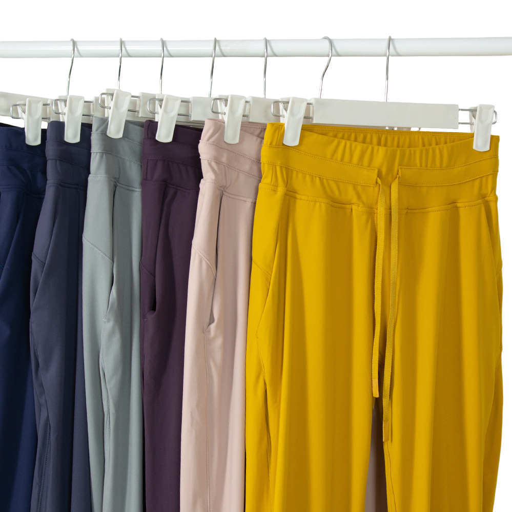 Hot sale Women Jogging Yoga Ninth Pants Pocket Fitness Soft High Waist Hip Lift Elastic Casual Pants Drawstring Legs Sweatpants 882865