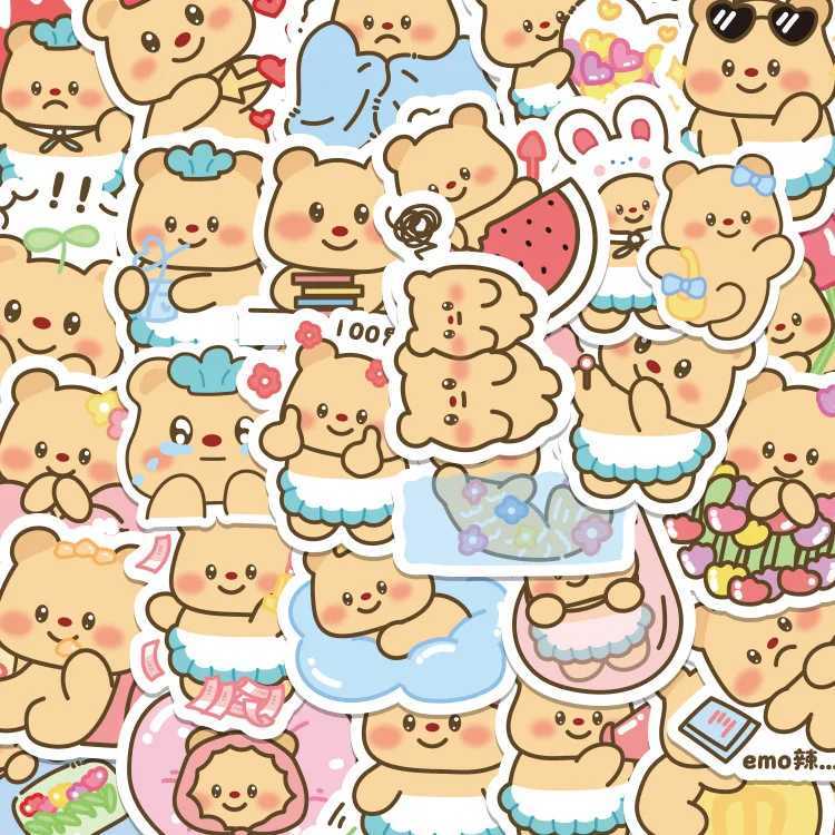100Pcs Butter bear Cute Pattern Stickers Waterproof Vinyl Decals Computer Phone Case Bottle Decoration for Kids DIY Gifts C250918