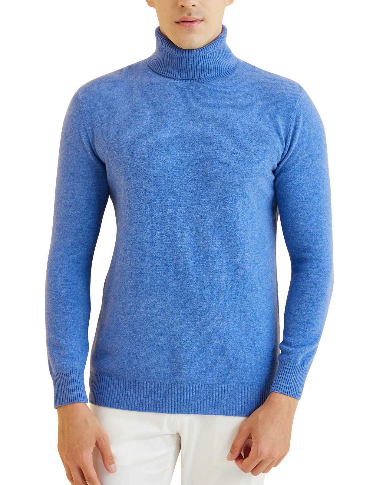 Knit Sweater for Men 100 Merino Wool Turtleneck Wool Sweater Fall Winter Warm Long Sleeve Pullover Male Korean Luxury ClothingZ250918