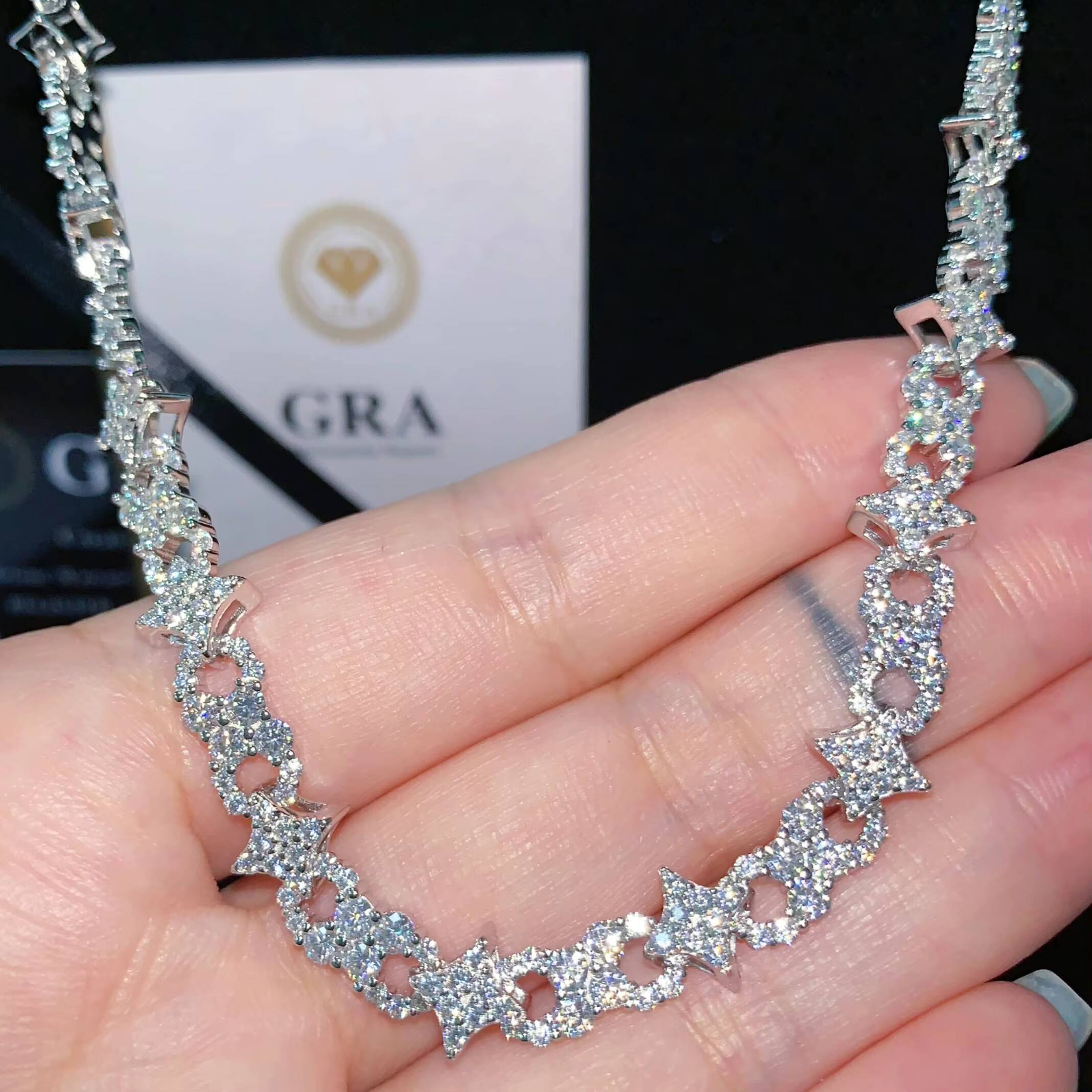 New Small Iced Out Necklace Little Star Infinity Link Chain Moissanite Cuban Bracelet Custom Hip Hop Diamond Cuban Links