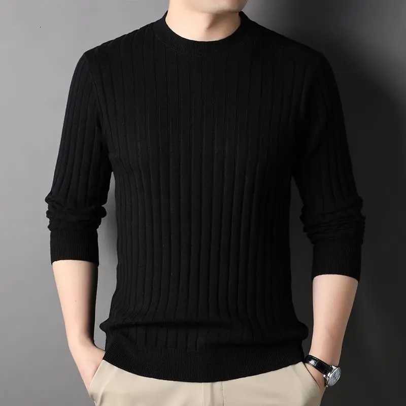 Autumn Winter Fashion Vneck Long Sleeve Pullovers Mens Clothing Thread Solid Knitting Casual Allmatch Simplicity Korean TopsZ250918