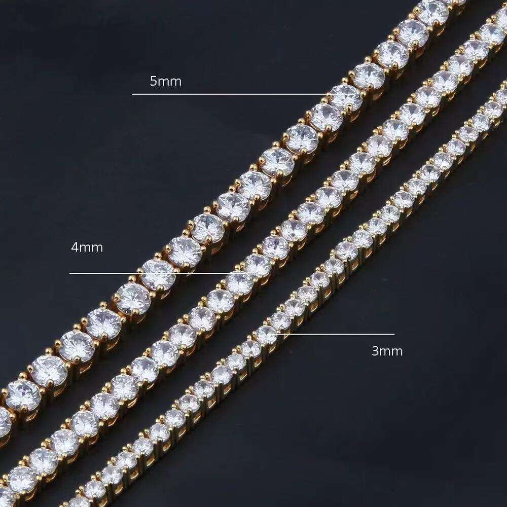 VVS Pass the test of moissanite tennis chain 2mm 3mm 4mm 5mm 6.5mm wide bracelet vvs tennis chain for men and women gifts