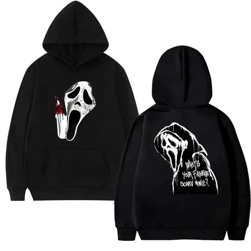 2025 New in Gothic Double Sided Printed Streetwear Women Ghostface Graphic Hoodie Hip Hop Fleece Long Sleeve SweatshirtsZ250918