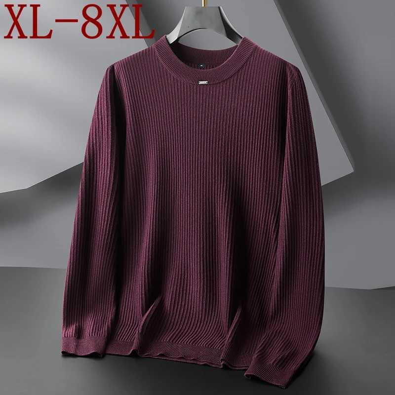 8XL 7XL 6XL Pull Homme 2025 New Fall Winter High End Luxury Wool Sweater Men Casual Knitwear For Man Thick Warm Mens JumpersZ250918