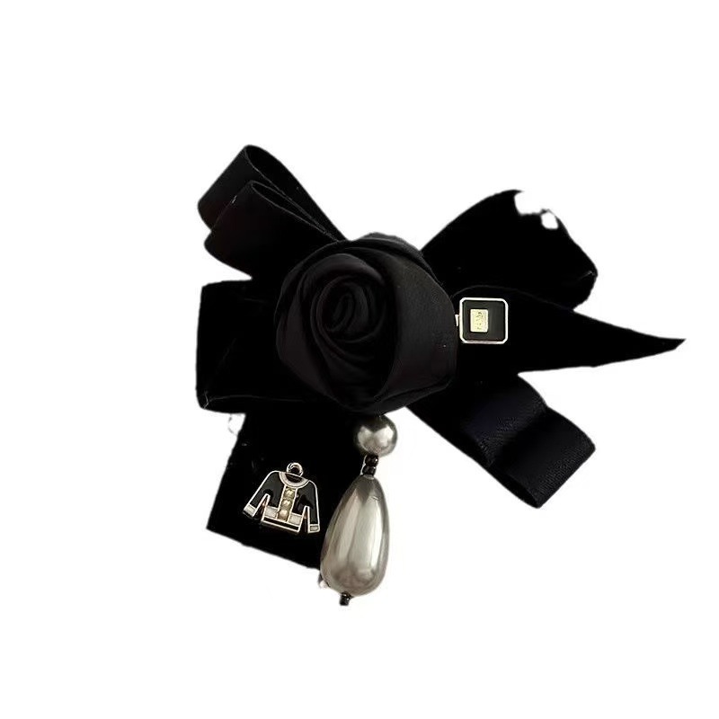 designer brooch style camellia bowknot highend versatile bow tie flower pearl veet brooch for women brooches designer brooch