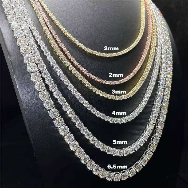 Sterling Sier VVS 3mm 4mm 5mm Silicon Stone Chain Iced Tennis Bracelet Hip Hop Jewelry