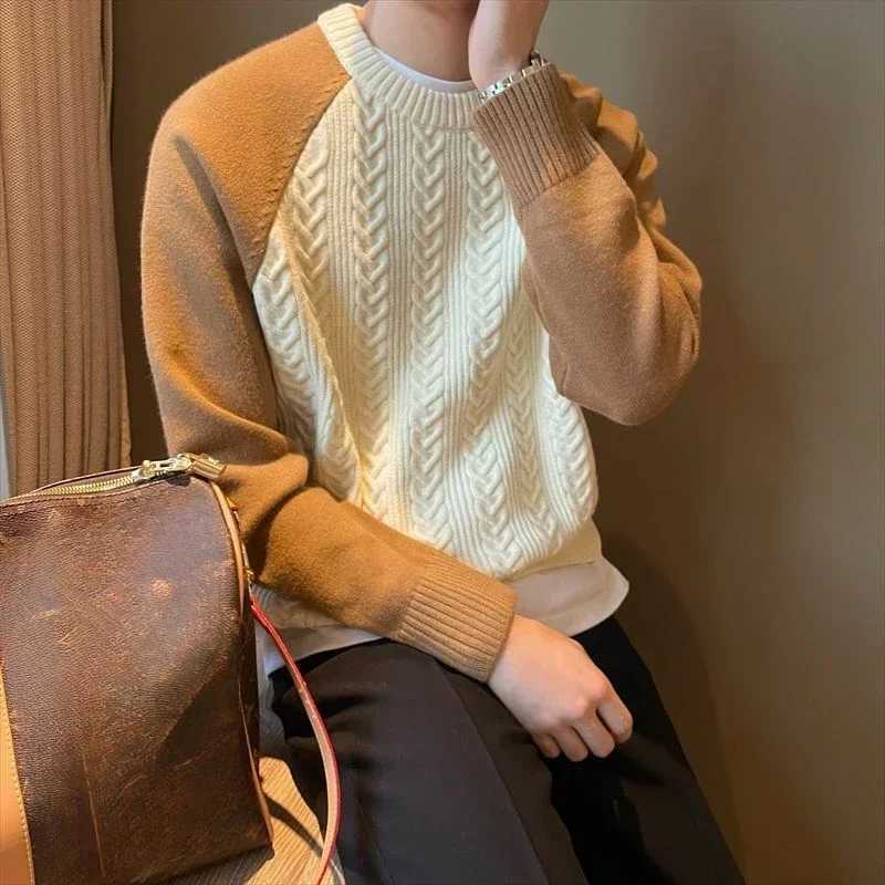 Autumnr and Winter Knitted Sweaters for Men Long Sleeve Pullover Man Casual Loose Fit High Quality Woven Y2k Original KnitwearZ250918