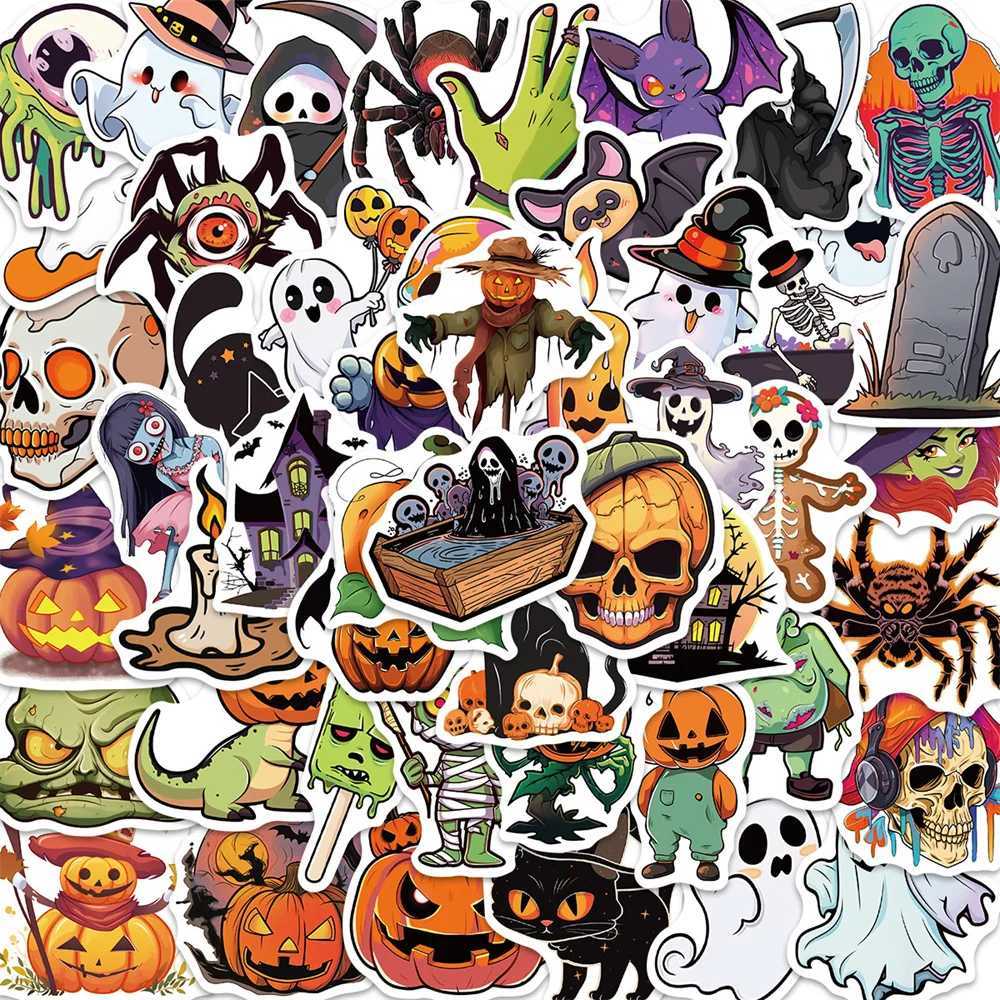 New Hot 50pcs Cartoon Halloween Series Non Repetitive Graffiti Stickers DIY Laptop Luggage Phone Waterproof Decoration Kids Gift C250918
