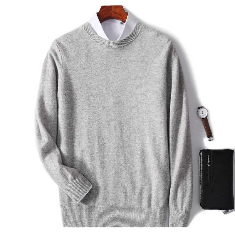 100 Pure Wool Mens ONeck Pullover Solid Large Size Loose Casual Sweater Spring and Autumn Can Be Outdoor Cashmere SweaterZ250918