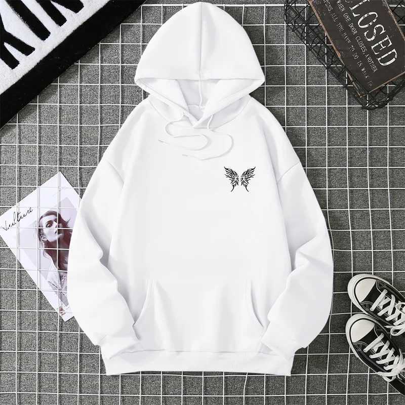 Future Deep Black Butterfly Creative Design Hoodie for Women Hip Hoodie Versatile Fashion Streetwear Pocket Top Graphic Y2K TopZ250918