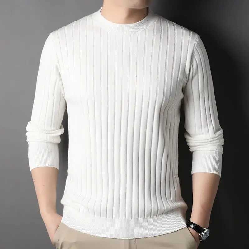 Autumn Winter Fashion Vneck Long Sleeve Pullovers Mens Clothing Thread Solid Knitting Casual Allmatch Simplicity Korean TopsZ250918