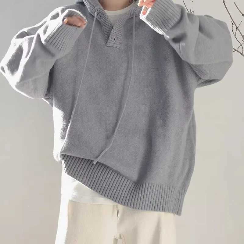 Sweater hoodie mens retro thick coat autumn and winter highend trendy brand knitted sweater jacketZ250918