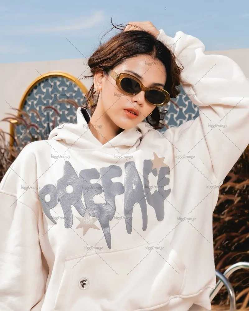New American Casual Loose Top Letter Printed Fashion Versatile Hoodie Men High Street Harajuku Y2K Oversized Sweatshirt WomenZ250918