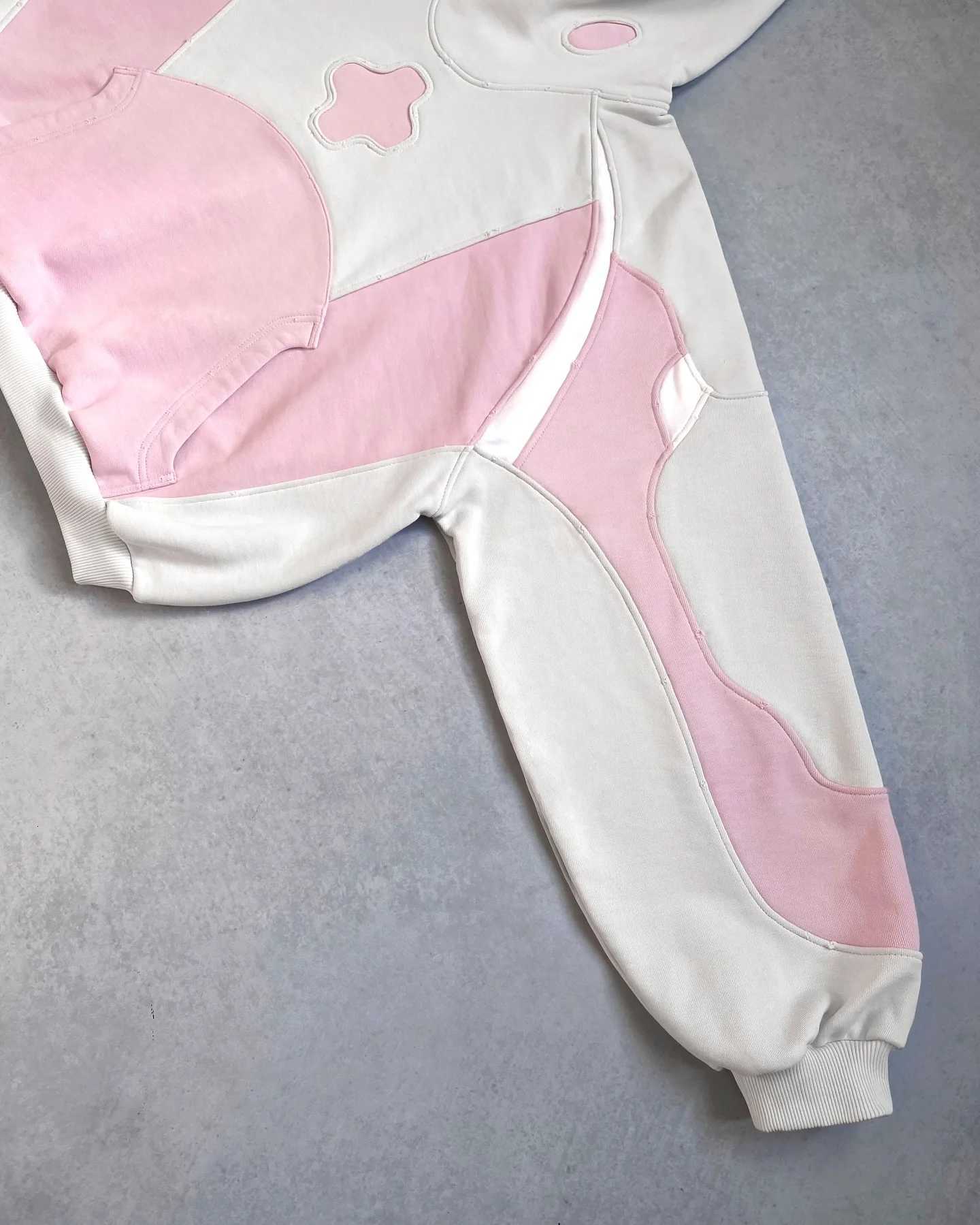 Korean Style Fashion Kawaii Pink Stitching Design Oversized Hoodie Womens Y2K New Harajuku Spice Girls Casual Joker Street WearZ250918