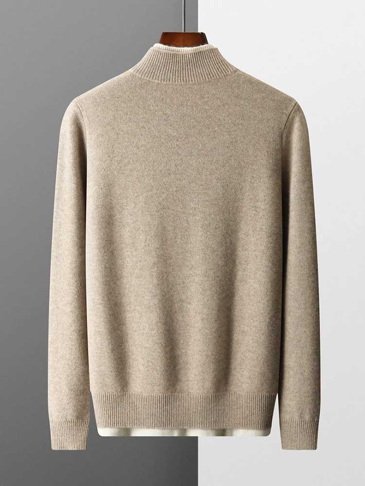 MEETCC Luxury Men 100 Cashmere Pullover Thick Warm Fake 2 PCS Sweater Autumn Winter Casual Smart Knitwear Quality Jumper TopsZ250918