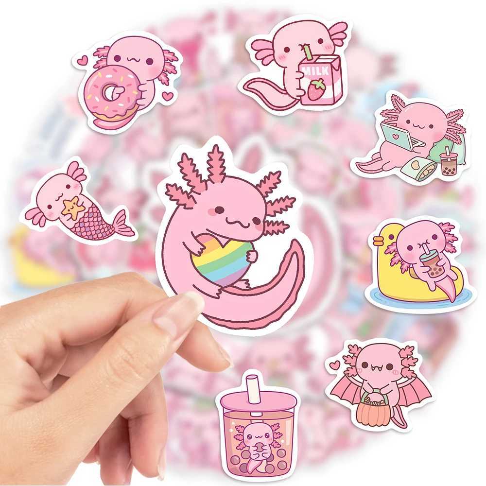 Cute Cartoon Axolotl Stickers Kawaii DIY Kids Toys Gift Decorative Decal for Laptop Phone Scrapbook Diary Luggage Waterproof C250918