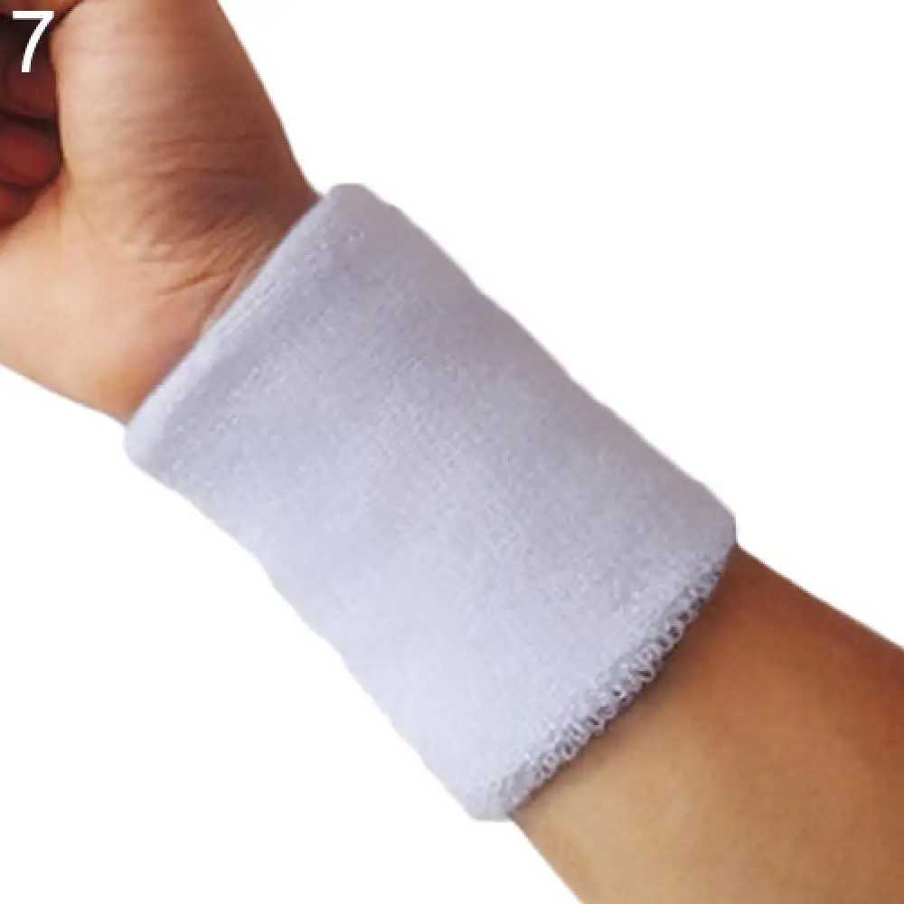 1x Sports Wrist Sweatband Tennis Wristband Cotton Yarn Volleyball Gym Wrist Brace Support Sweat Band Towel Bracelet Protector J251211