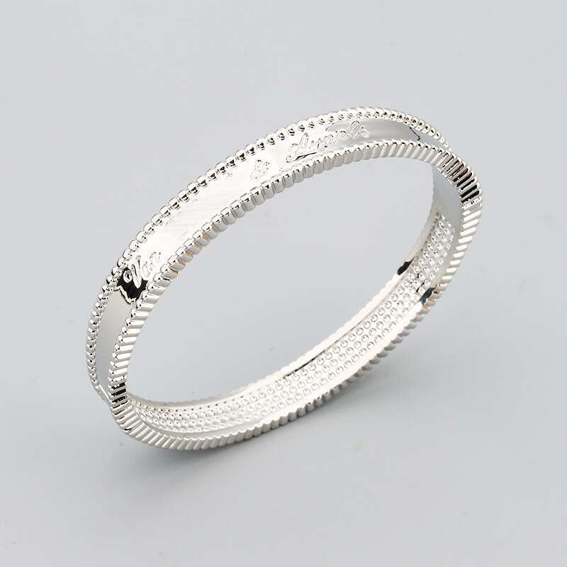 Same Style Fashion Round Bead Edge Smooth Surface Engraved English Letter Bracelet Clasp Bangle Ring Set ddmypluto