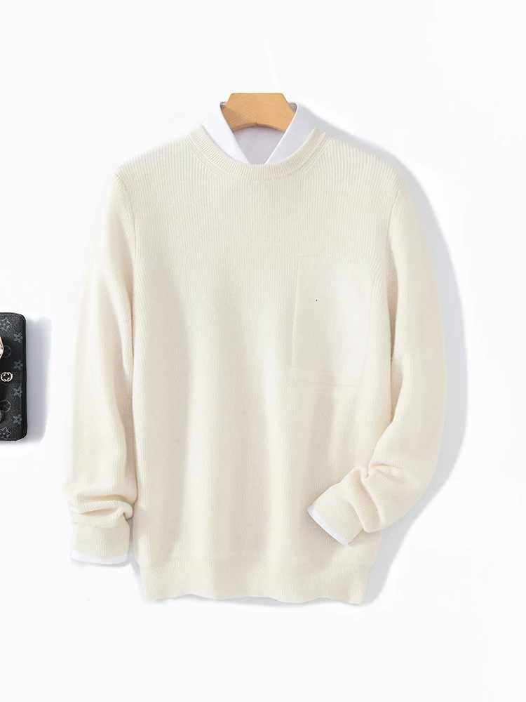 100 Pure Merino Wool Sweater Men Round Neck Pullover Tops Autumn Winter Thin Solid Color Sweater Smart Casual Basic ShirtsZ250918