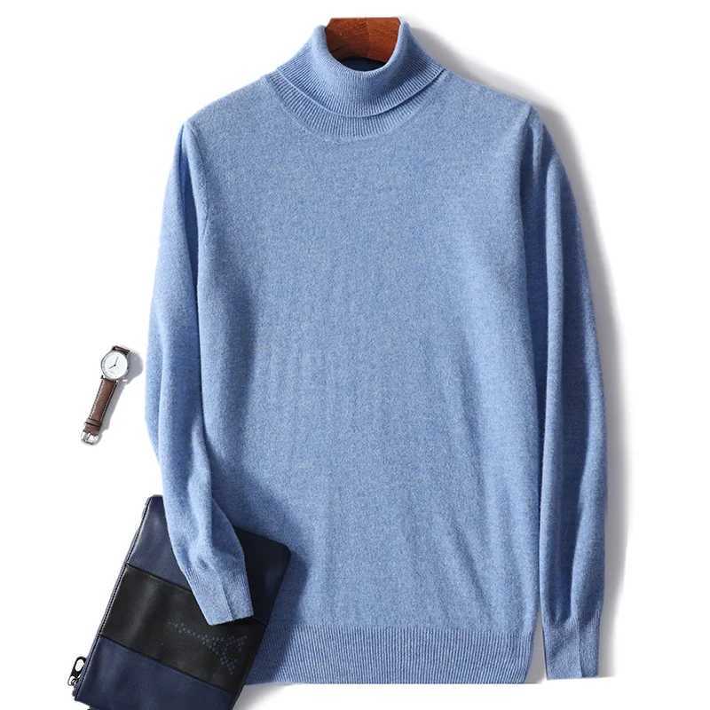 Mens Turtleneck 100 Pure Wool Sweater Men 2024 Autumn and Winter Large Size Loose Knitted Sweater Keep Warm Tops Men JumperZ250918