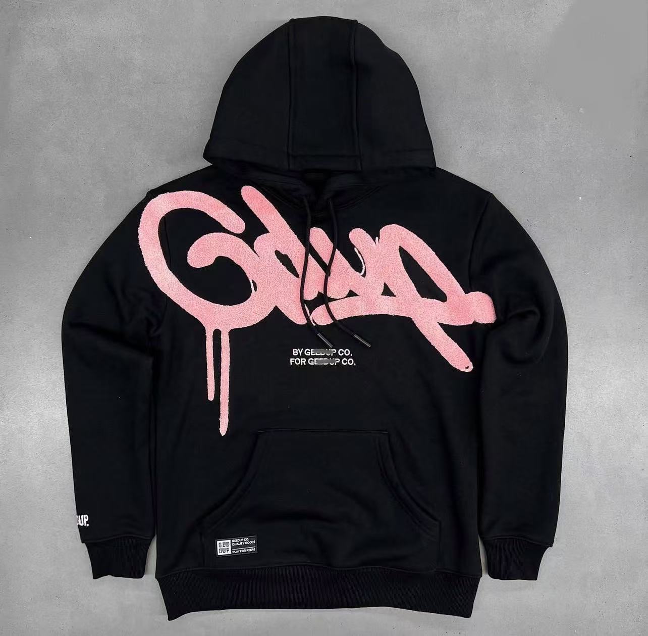 Men's Hoodies GEEDUP Clothes Fashion Vintage Letter Gothic Hip Hop Graphic Oversized Sweatshirts Casual Jacket