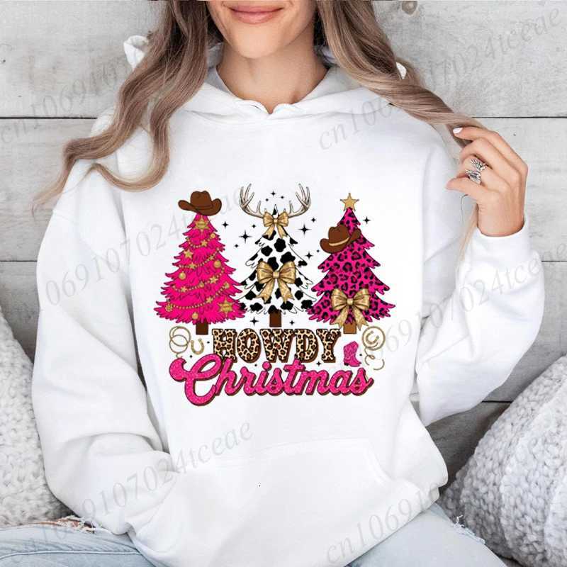 Christmas Trees Print Daily Women Men Hoodies Loose Classic Long Sleeve Hoodies Leopard Print Christmas Tree Sweatshirts TopsZ250918