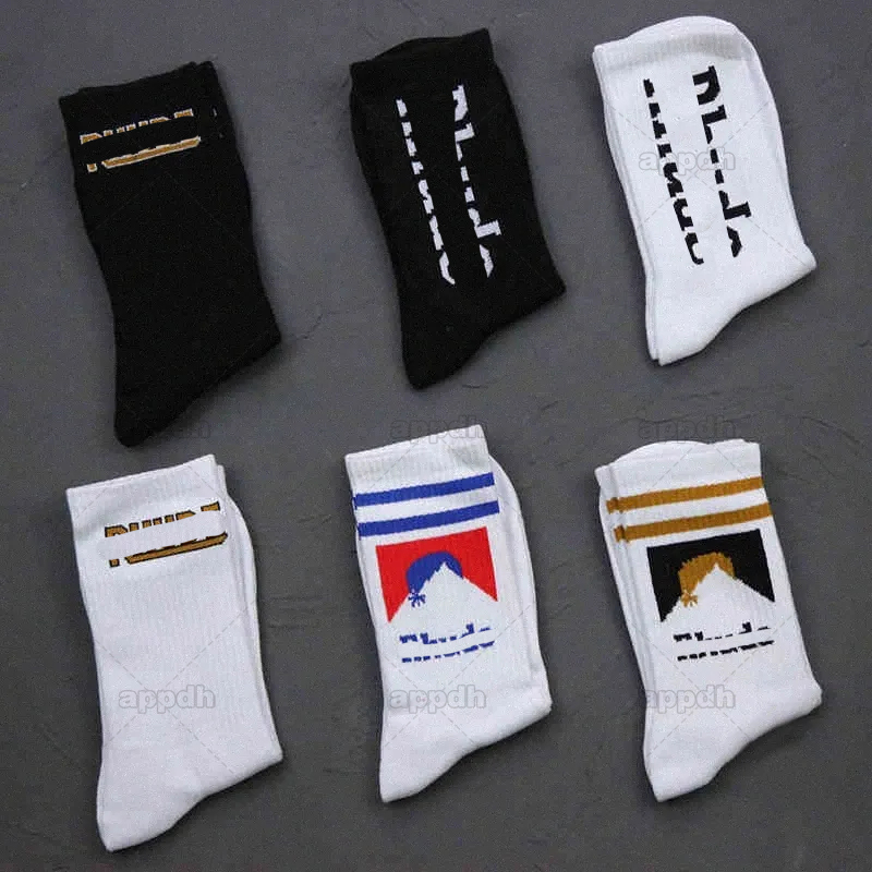 Simple Letter Cotton European American Street Trend Socks Men Women Socks Couple In-Tube Socks 6 pairs