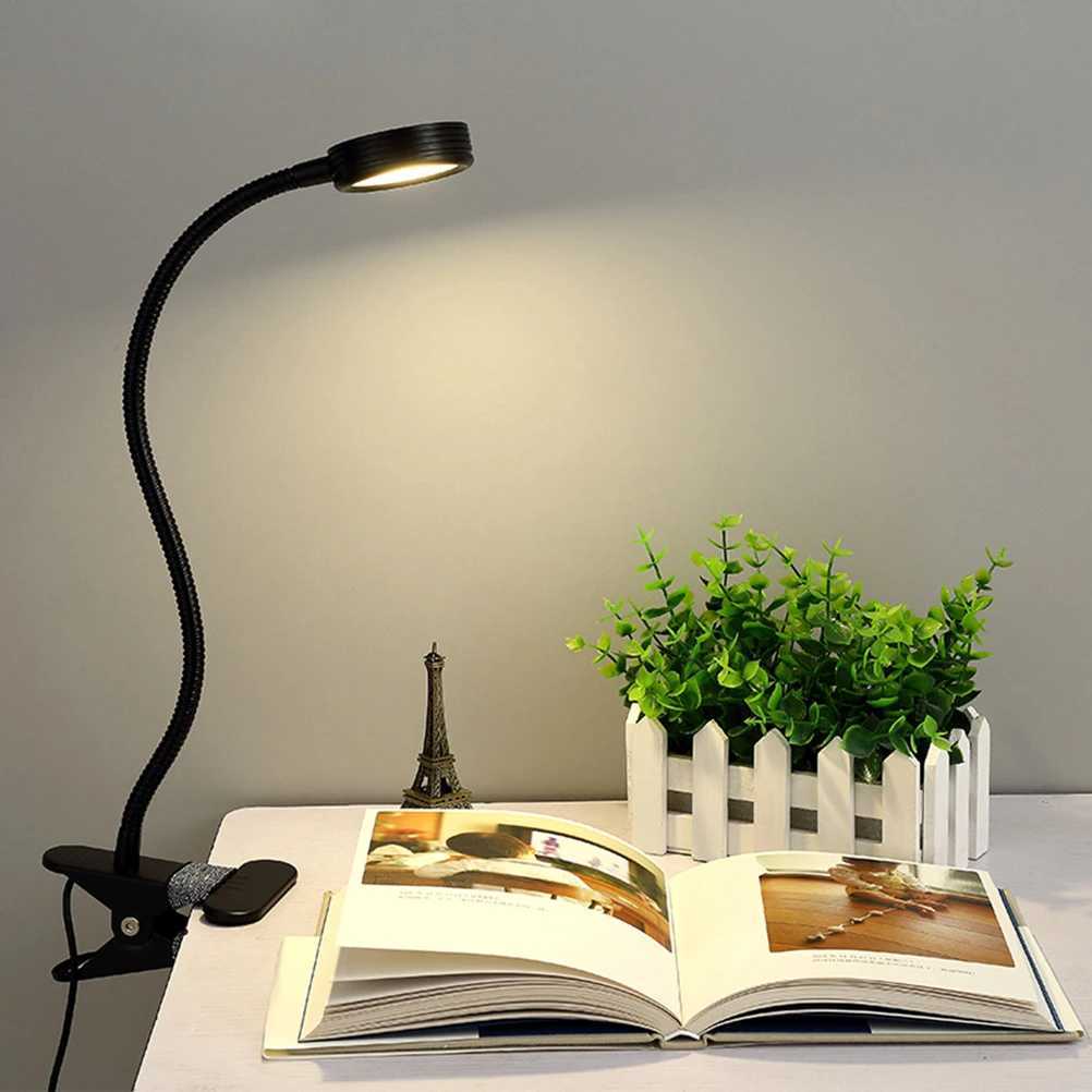 3 Color Led Reading Light 2 Brightness Levels Adjustable Clamp Lamp Book Light For Table Desk Kids Bedroom 15 Inch Gooseneck C250918