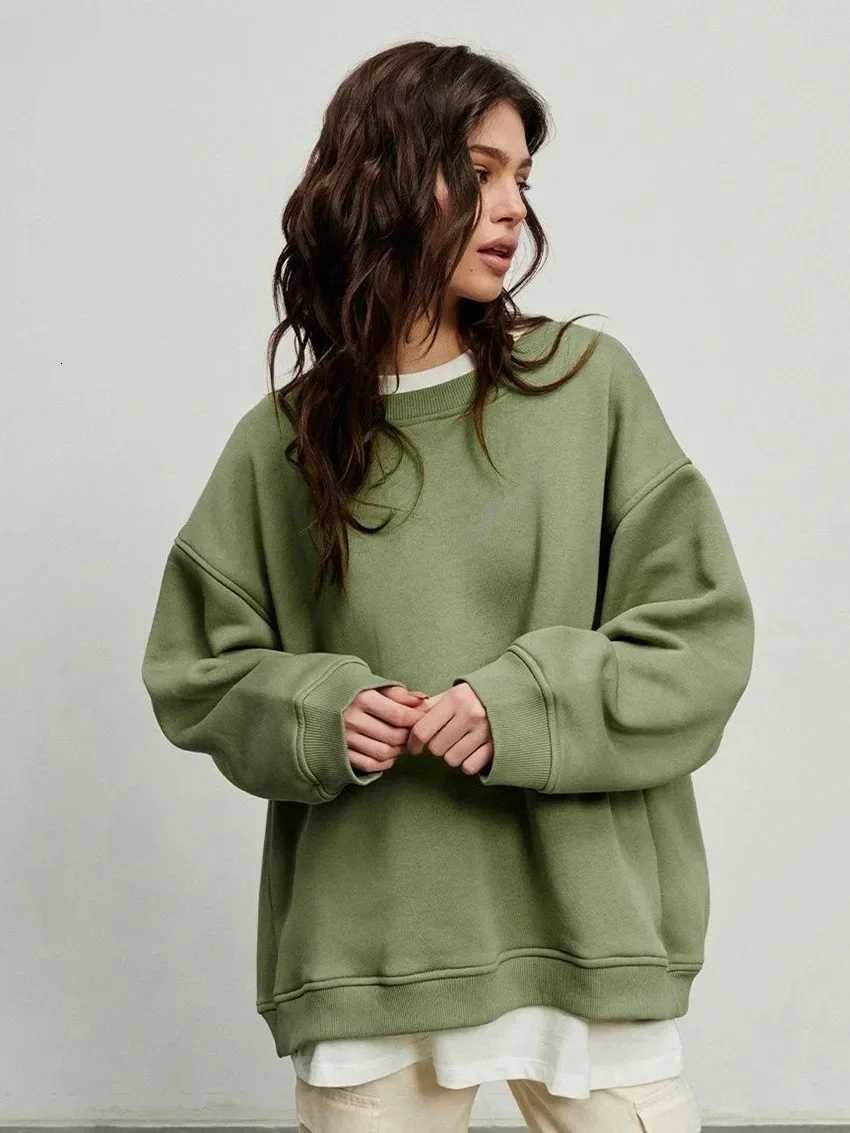 Blubelle Oversized Hoodies Sweatshirts for Women Autumn Winter Thick Warm Fleece Sweatshirt Girls Streetwear Loose PulloversZ250918