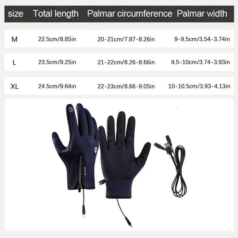 Heated Work Rechargeable Hand Warming Non-Slip Winter Gloves With Zipper Design Ice Fishing Gear For Men Women ddmythur