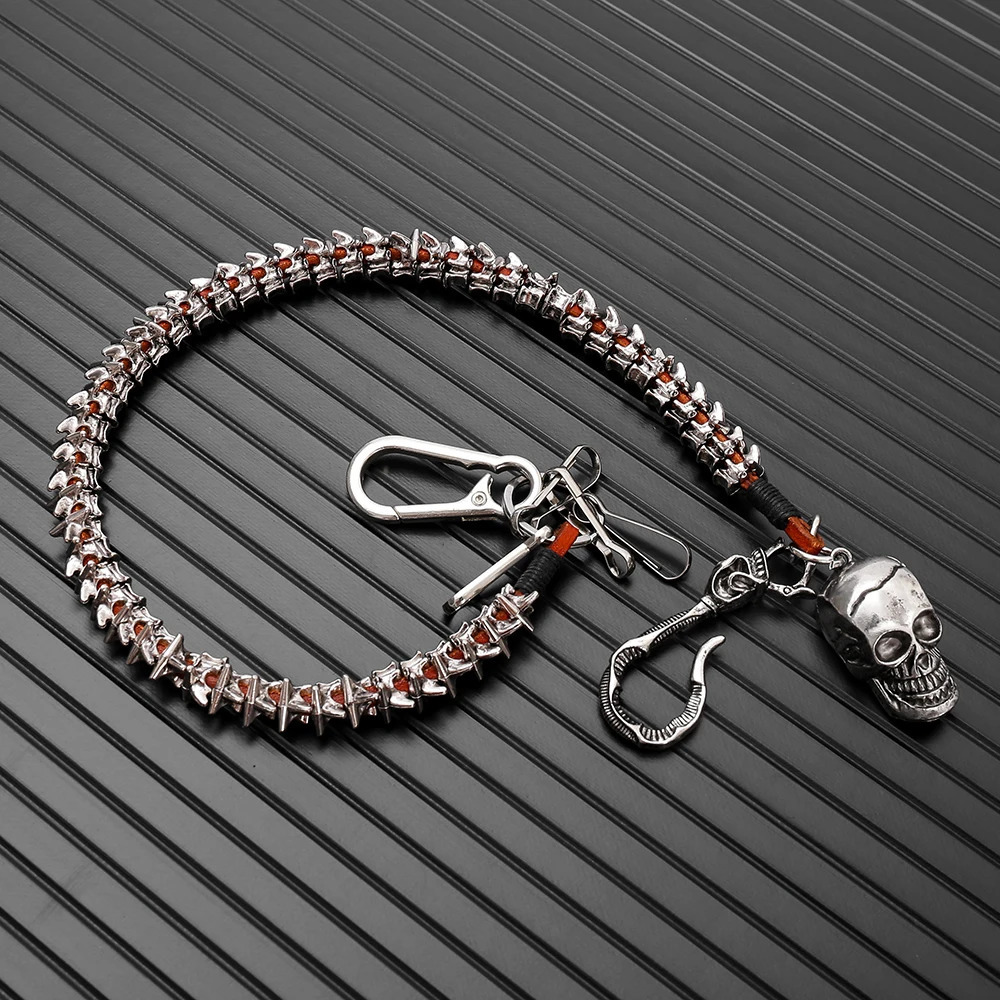 Personalized alloy keel pants chain hiphop motorcycle riding decoration wallet chain Halloween gift accessories 250917