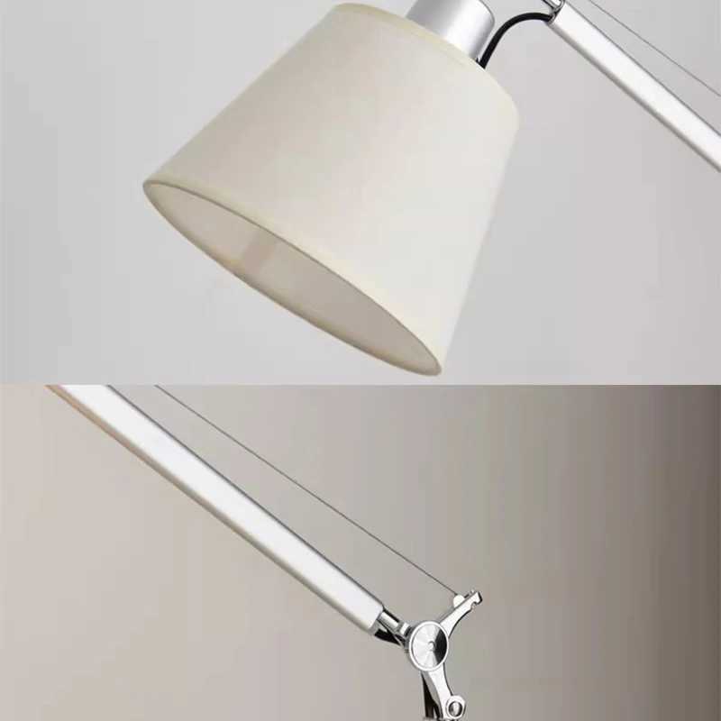 White Lampshade Table Lamp E27 Bulb Silver Metal EU AU US Plug Desk Light For Bedroom Foyer Reading Study C250918