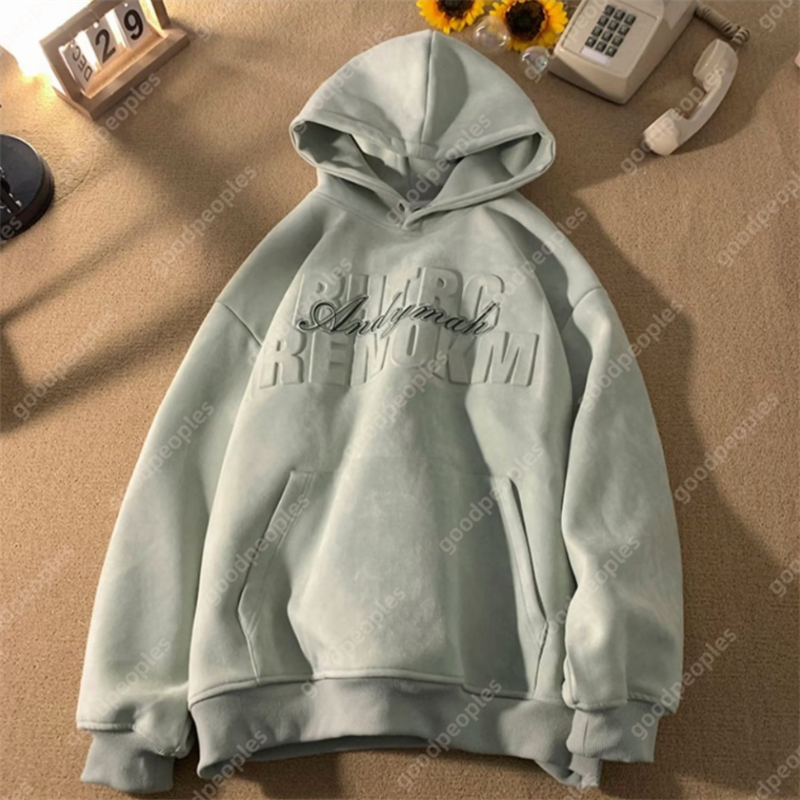 Designer Mens Hoodie Suede Hoodie Mens Autumn Winter Trendy Brand Loose Womens Hoodie Casual Versatile Top