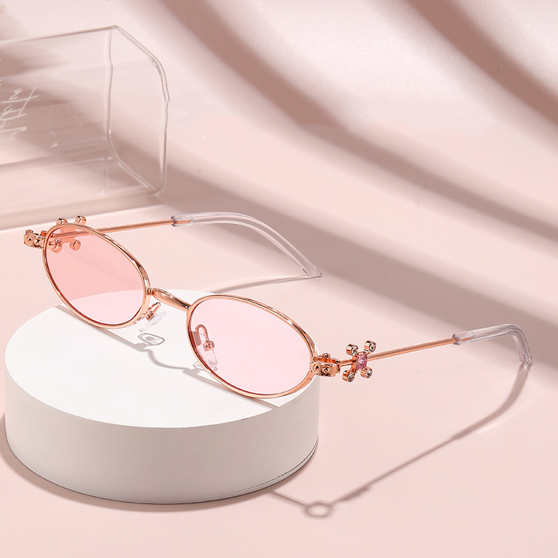 Sunglasses Womens Retro Oval Sunglasses for Women Men Fashion Small Oval Sun Glasses 90s Vintage Driving Shades
