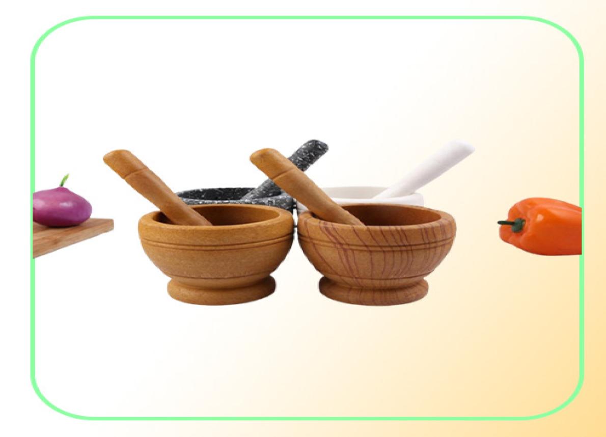 Mortar and Pestle Kitchen Garlic Mills Pounder Cuisine Garlic Mills Mixing Pot Herb Pepper Minced Tool Mortar Grinder5272282